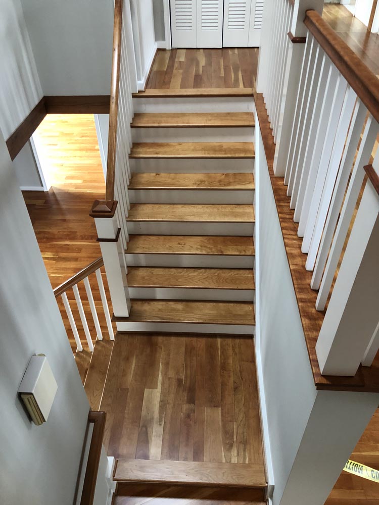 hardwood floor staircase
