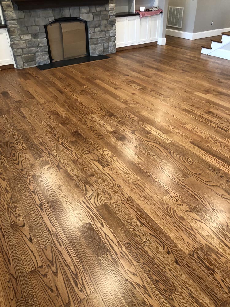 Polished wooden floor