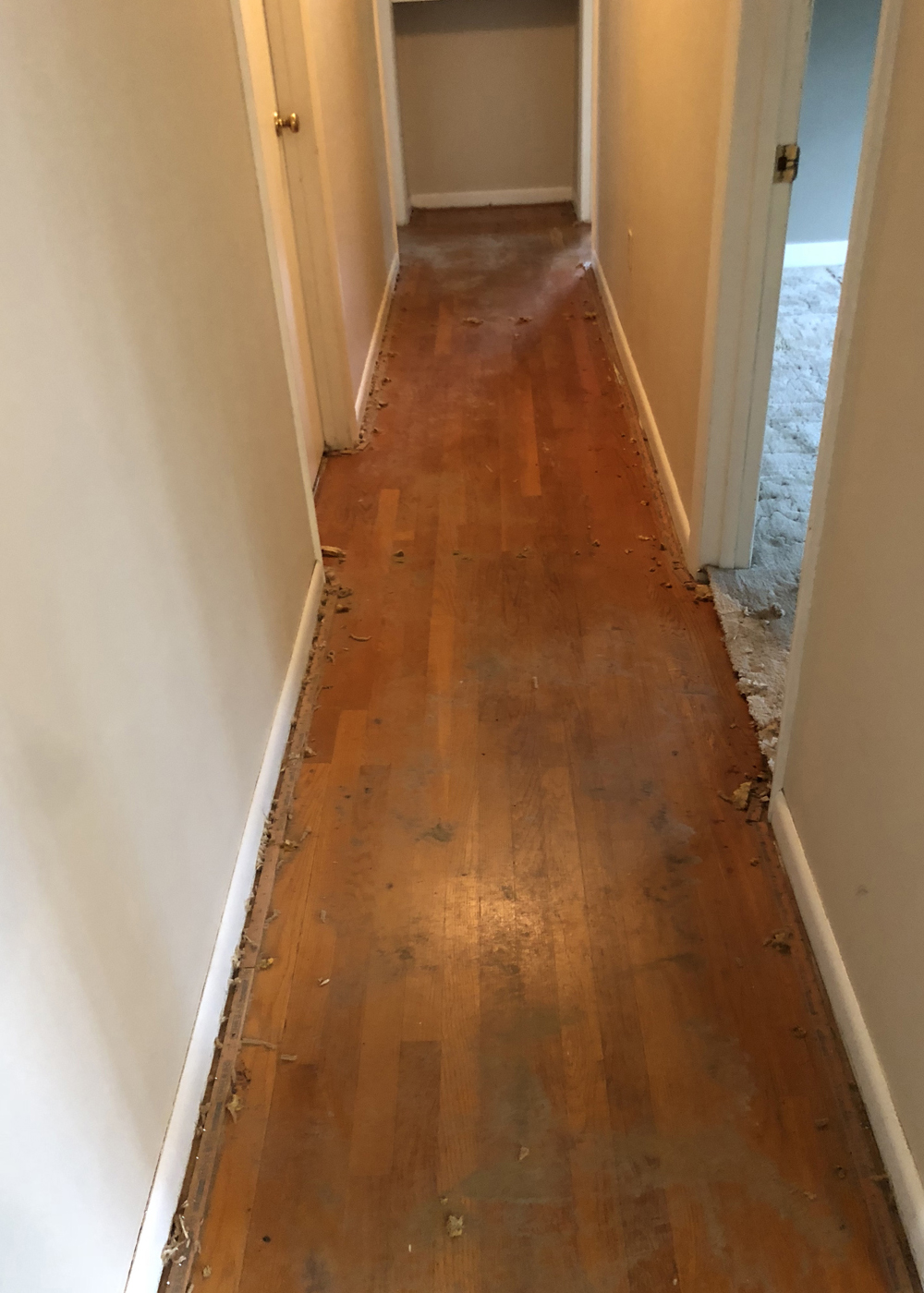 wood floor under carpet
