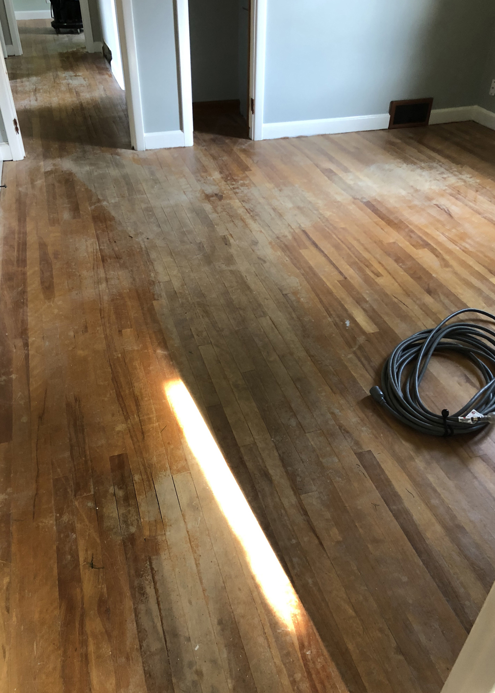 sanded wood floor